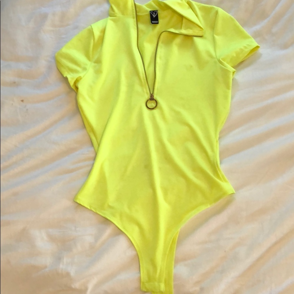 Neon YelloW Short-Sleeve Bodysuit